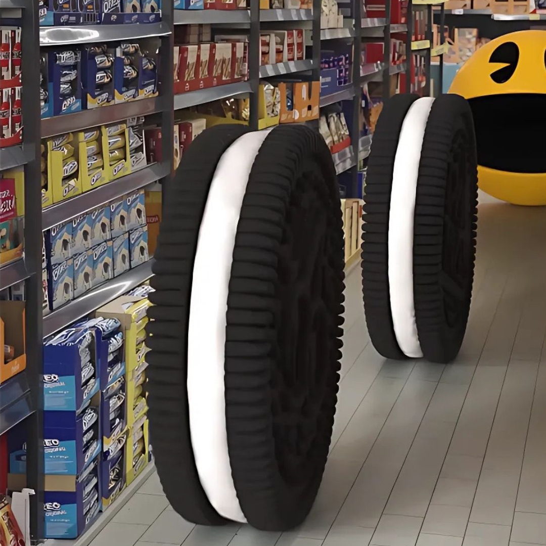 Oreo Pac-Man Chasing Cookies Inside Grocery Store